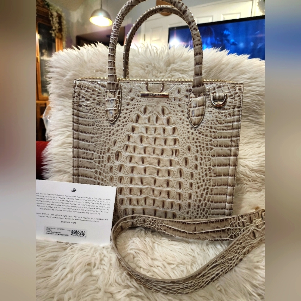 NWT. Brahmin Oyster Grey Melbourne Bag. With Dust Bag.